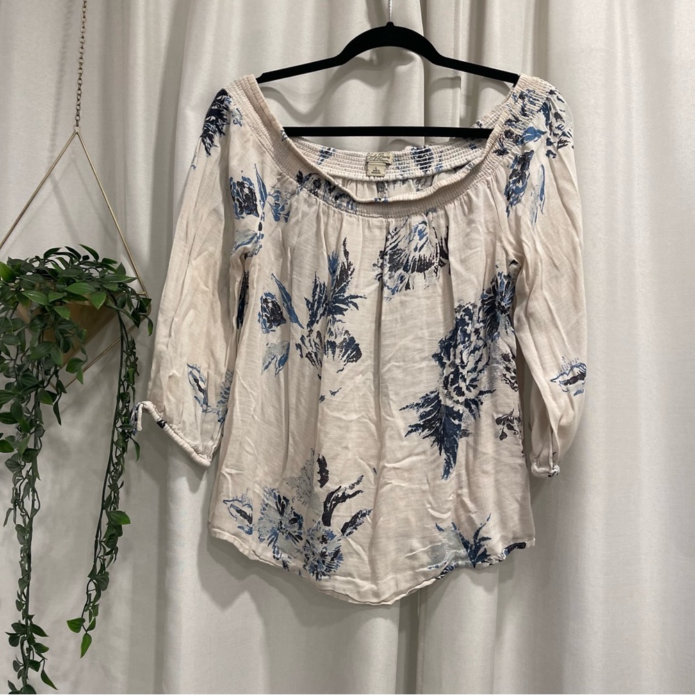 Lucky Brand Floral Off the Shoulder Blouse